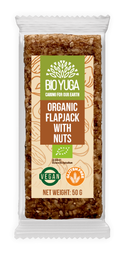 Bio Yuga - Organic Flapjack Bar - Nuts - 12 x 55 gram