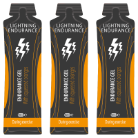 Lightning Endurance Energy Gel Squeezed Fruit Juice - Orange - 24 x 60 ml (THT 28-2-2025)