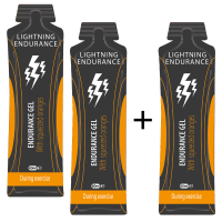 Lightning Endurance Energy Gel Squeezed Fruit Juice - Orange - 60 ml - 9 + 1 gratis