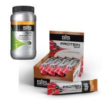 SiS GO Electrolyte - Sportdrank - 500 gram + SiS Protein Bar - 12 x 64 gram (LET OP! MINIMALE THT 30-11-2024)