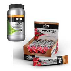 SiS GO Electrolyte - Sportdrank - 500 gram + SiS Protein Bar - 12 x 64 gram (LET OP! MINIMALE THT 30-11-2024)