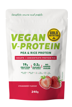 GoldNutrition V-Protein - Strawberry - 240 gram (LET OP! THT 31-3-2025)